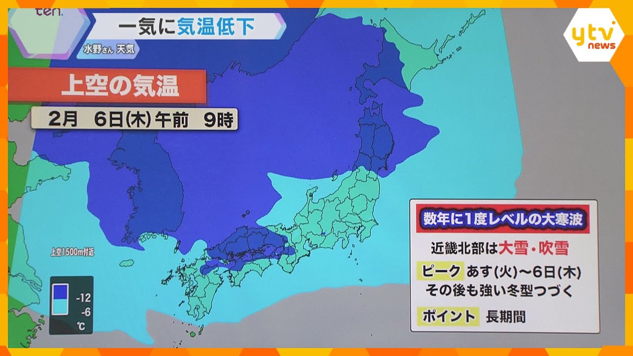 【警戒】“数年に一度”最強寒波襲来　近畿北部を中心に大雪、生活＆交通への影響も　今からできる対策