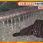 水のモニュメントに氷柱、断続的に降雪　近畿で唯一「大雪警報」発令　滋賀県長浜市から最新情報を中継