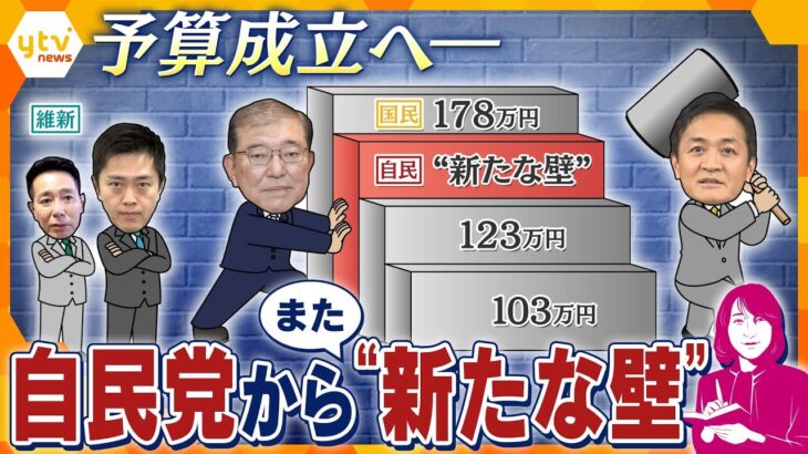 【ヨコスカ解説】自公と維新　合意文書で協議大詰め　年収の壁の引き上げでいくらに？　玉木氏「次々と新たな壁」　予算成立に向けヤマ場　少数与党の攻防戦　“新たな壁”めぐる駆け引き