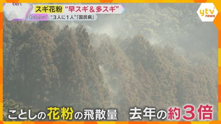 【注意】「３０年医者をやっていてこんな早いの初めて」早いだけじゃない、今年の花粉　飛散量も約３倍