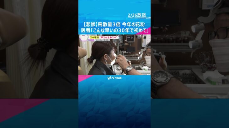 【注意】「３０年医者をやっていてこんな早いの初めて」早いだけじゃない、今年の花粉　飛散量も約３倍　#shorts　#読売テレビニュース