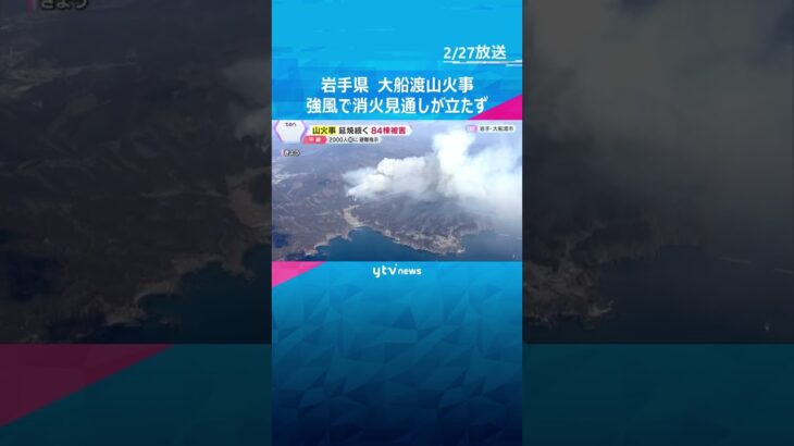 山火事は延焼続き住宅84棟に被害　強風で消火活動は困難　今後が見通せない状況続く　岩手・大船渡市　#shorts #読売テレビニュース