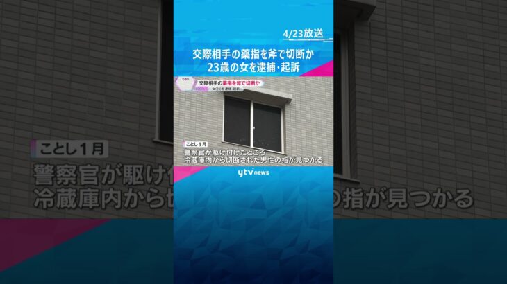交際相手の薬指を斧で切断か　冷蔵庫から切断された男性の指が見つかる　23歳の女を逮捕・起訴#shorts #読売テレビニュース