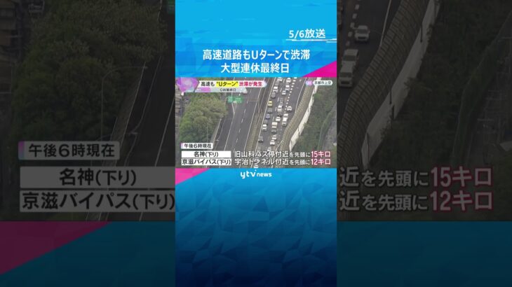 【GW最終日】高速道路で”Uターン”渋滞発生　京都・名神高速下りで15キロの渋滞（午後6時現在）#shorts #読売テレビニュース