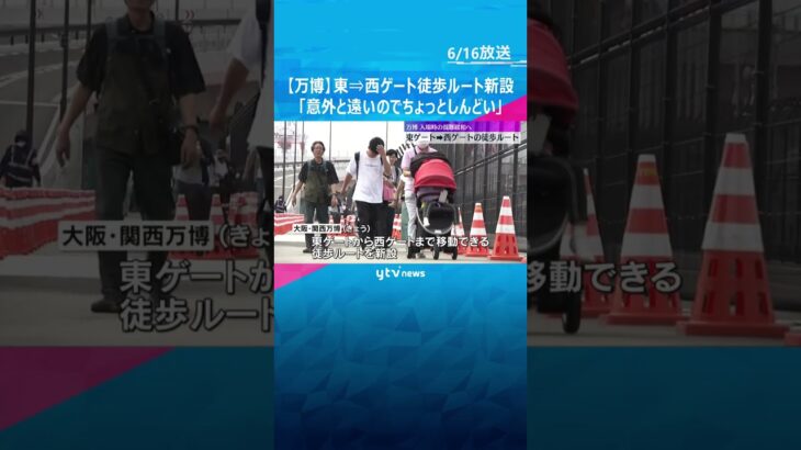 【万博】東→西ゲート徒歩で移動できるルート新設　混雑緩和期待も「意外と遠いのでちょっとしんどい」 #shorts #読売テレビニュース
