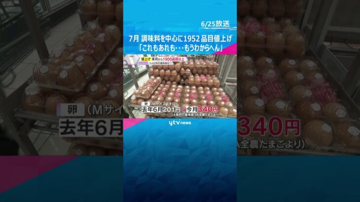 【値上げの夏】「これも高い、あれも高い…もうわからへん」7月、調味料を中心に1952品目値上げ　 #shorts　#読売テレビニュース