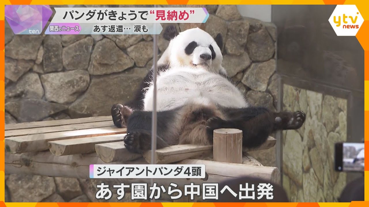 「中国に行ってもスマイルで」「元気で」白浜パンダ4頭　きょうで“見納め”　ファンは涙で別れ惜しむ