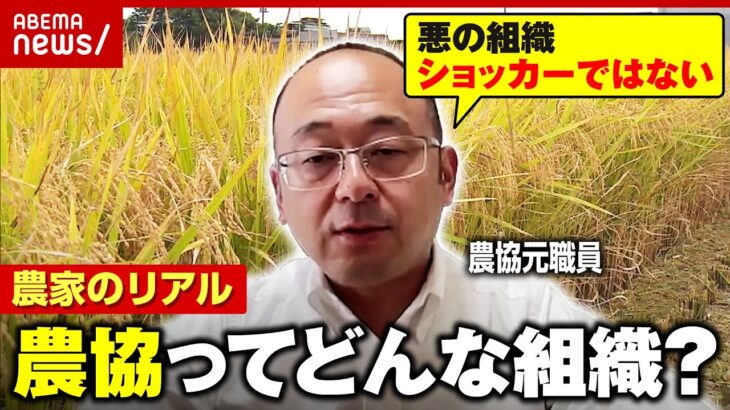 【JAって悪？】農家「無くなったら大変」一部では“農協が中抜き”の批判も…「コメの利益は手数料だけ」「銀行・保険業で赤字を補填」｜ABEMA的ニュースショー