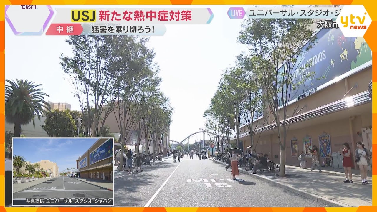 【USJで新たな熱中症対策】ケヤキの木が植えられたグリーン・ストリート　夏を乗り切る取組み始まる