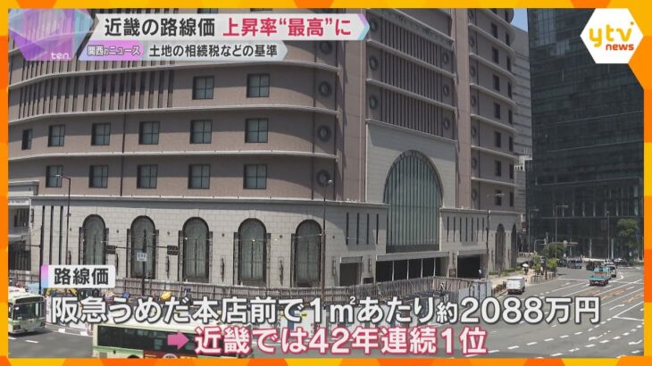 近畿の路線価　昨年比で平均2.7％ ”最高”の上昇率に　森ノ宮駅周辺の大阪「ヒガシ」に注目集まる