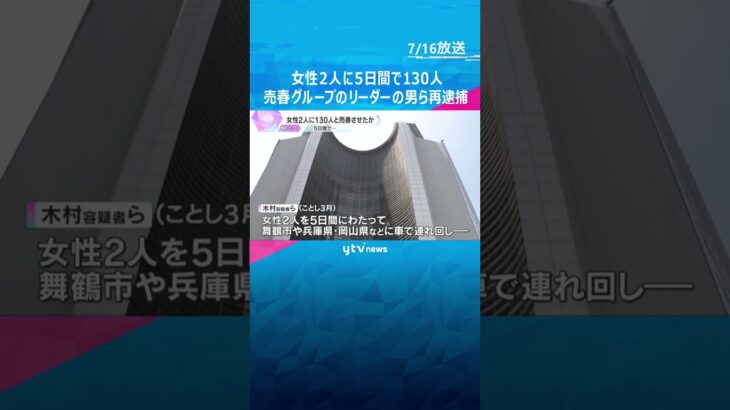 女性2人に5日で130人と売春させたか　組織のリーダー再逮捕　売り上げの半分受け取ったとみて捜査　 #shorts #読売テレビニュース
