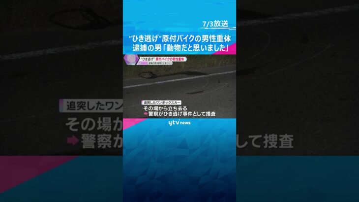車にひき逃げされ原付バイクの男性が重体　男を逮捕「動物だと思いました」容疑を否認　神戸市西区　#shorts #読売テレビニュース