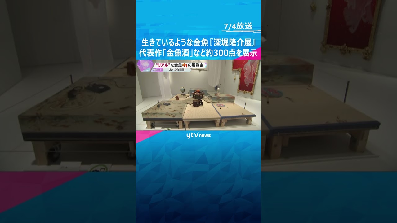 ”まるで生きている”金魚『深堀隆介展』透明樹脂にアクリル絵の具を…代表作「金魚酒」など約300点#shorts #読売テレビニュース