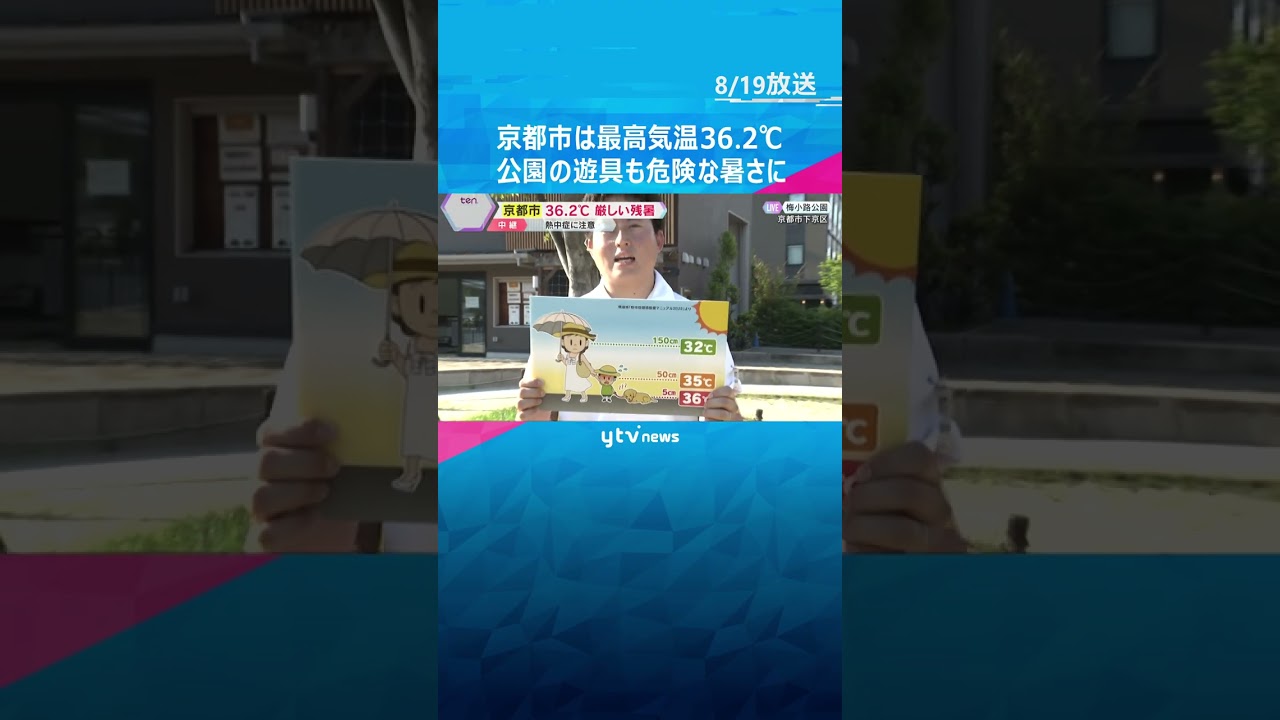 【猛暑】京都市は最高気温36.2℃、公園の遊具も危険な暑さ 体感温度は子どもの方が高いので要注意 #shorts #読売テレビニュース