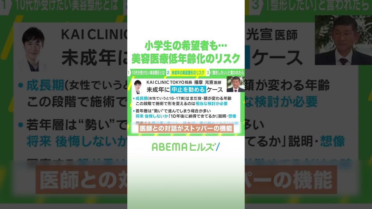 小学生の希望者も… 美容医療低年齢化のリスク #アベヒル #Shorts