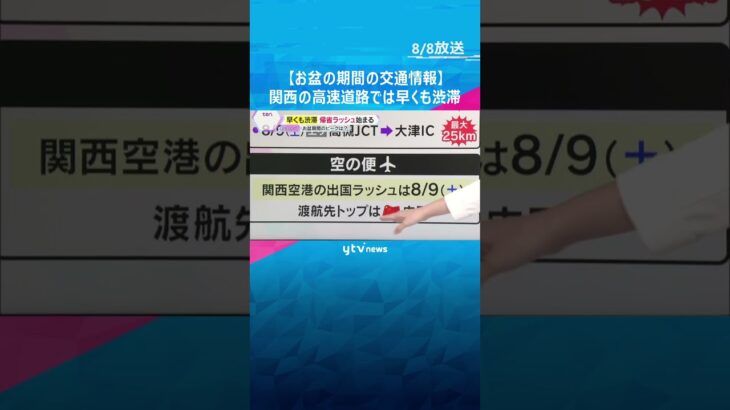 【お盆の期間の交通情報】関西の高速道路では早くも渋滞　現在の状況は？　お盆期間のピークは？　#shorts #読売テレビニュース