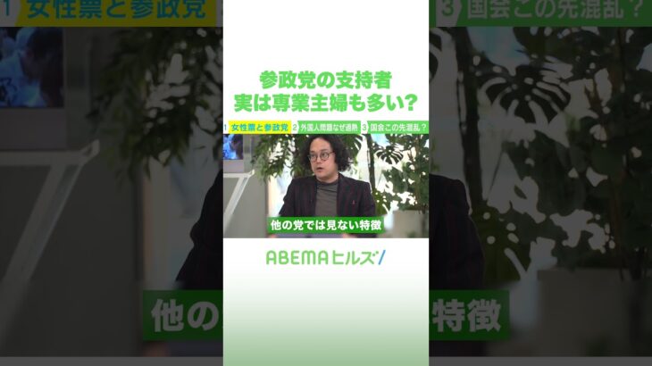 参政党の支持者 実は専業主婦も多い？ #アベヒル #Shorts