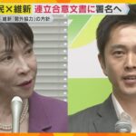 「与党として一致団結」維新が自民と連立合意の調印へ 閣僚出さず閣外協力 政策実現へ圧力戦略か