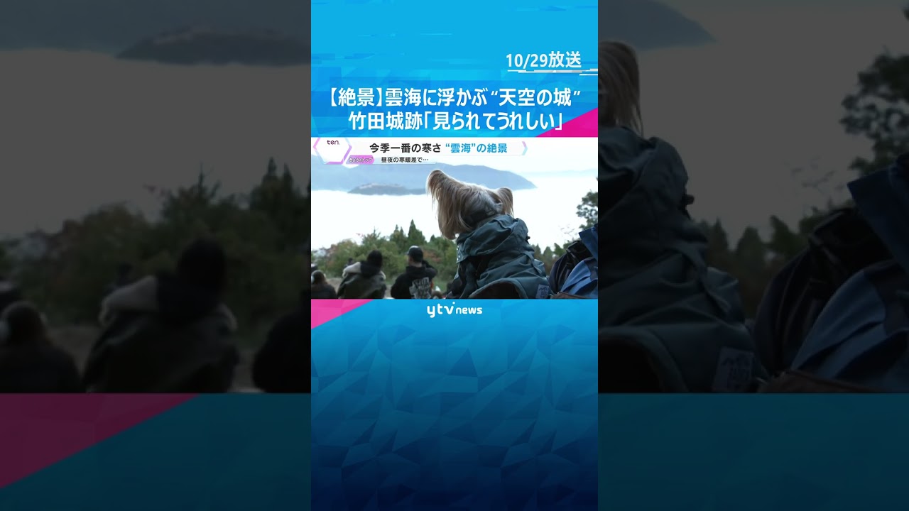【絶景】雲海に浮かぶ“天空の城”竹田城跡「見られてうれしい」 昼と夜の寒暖差で発生　兵庫・朝来市　#tiktokでニュース #読売テレビニュース