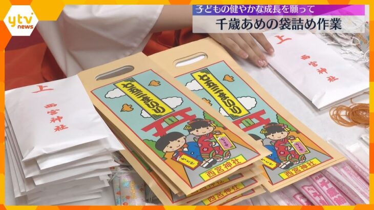 子どもの健やかな成長願って…千歳あめの袋詰め作業ピーク　西宮神社では5000組以上の参拝見込む
