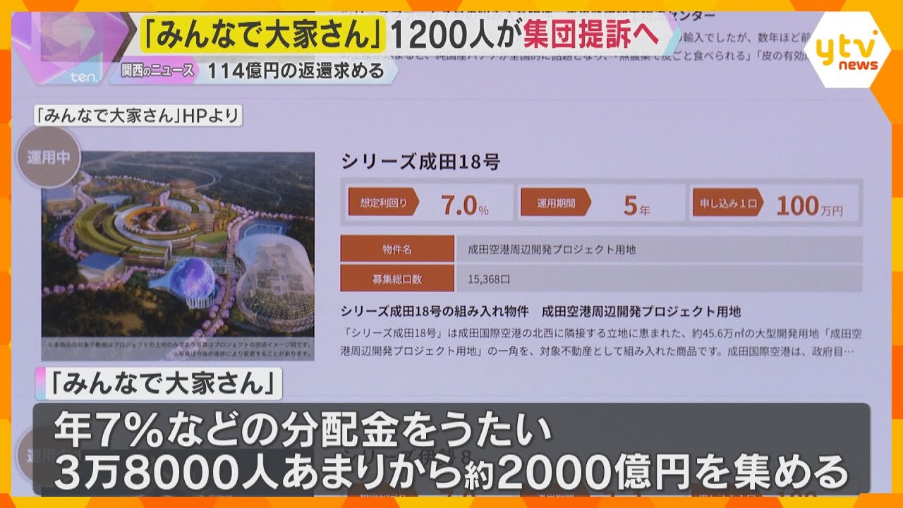 不動産投資商品「みんなで大家さん」めぐり出資者約1200人が集団訴訟へ　114億円返還求める