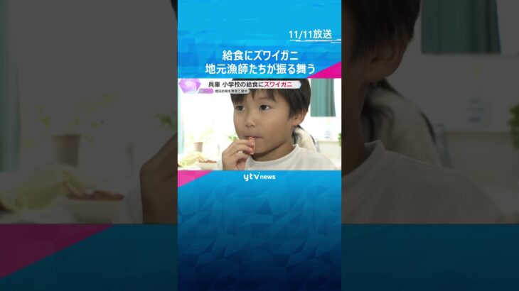 給食にズワイガニまるごと一杯　兵庫・新温泉町内すべての小中学校　地元・浜坂漁港の漁師が無償提供　#shorts #読売テレビニュース