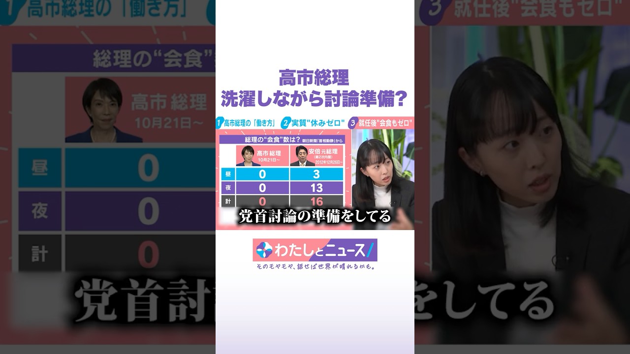高市総理 洗濯しながら討論準備？ #わたしとニュース #Shorts
