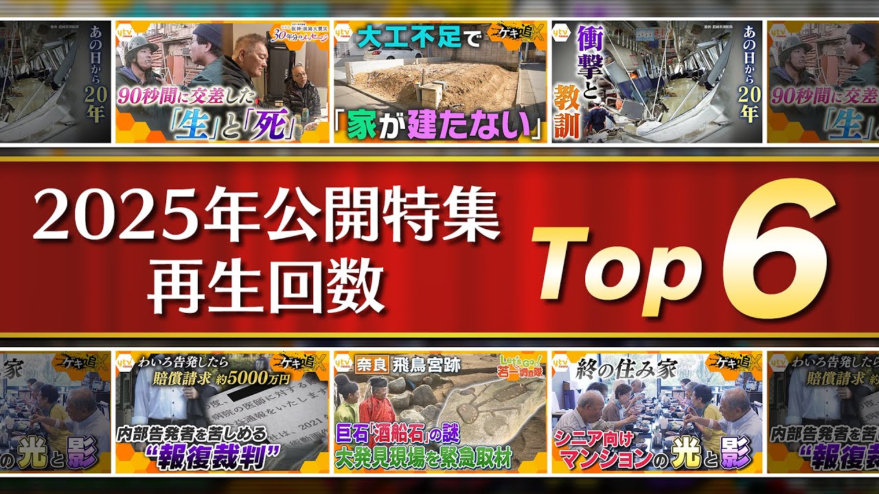 【特集動画SP】2025年公開　ytvニュースチャンネル特集動画再生数TOP6をまとめお届け【ytvニュースチャンネル特集】