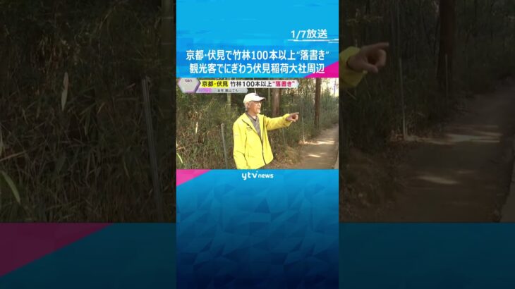 京都・伏見で竹林100本以上“落書き”　多くの観光客でにぎわう「千本鳥居」の伏見稲荷大社周辺　#shorts　#読売テレビニュース