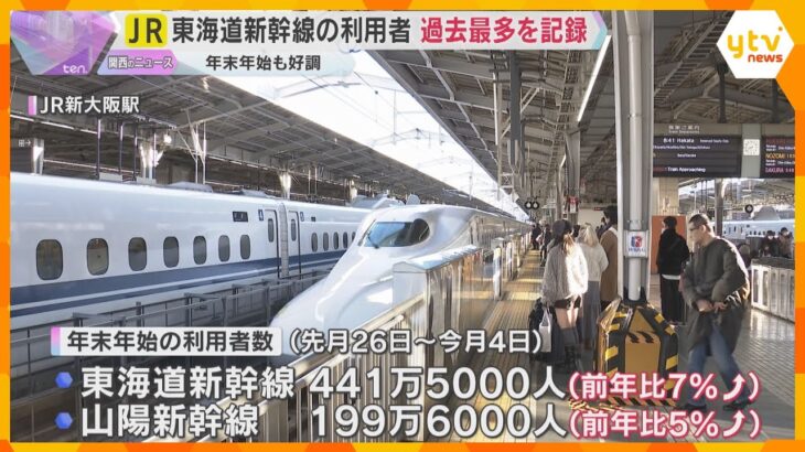 年末年始の新幹線利用者が前年より増加　日取りの良さや運行本数の増便、観光需要の増加などが要因か