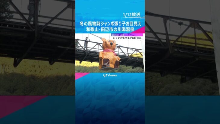 冬の風物詩ジャンボ張り子お目見え「午」や「クマ」など　今月中旬まで　和歌山・田辺市の川湯温泉　#shorts #読売テレビニュース