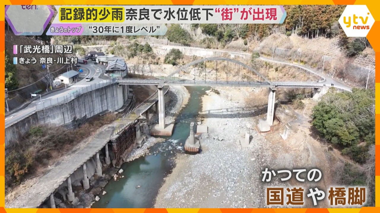“30年に1度レベル”の記録的少雨　奈良・大滝ダムの水位低下で“街”が出現　野菜にも影響が…