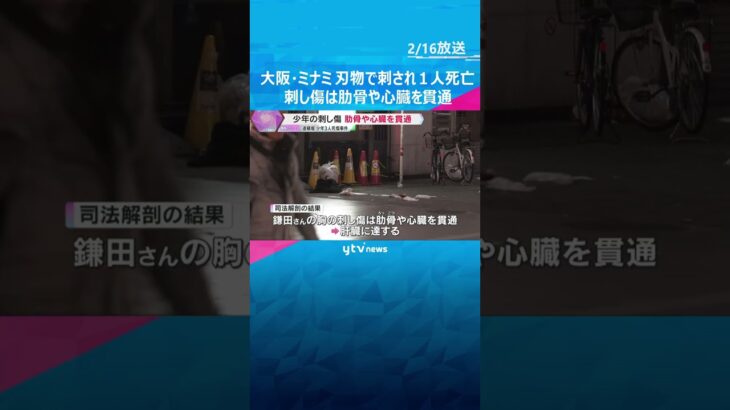 大阪・ミナミで少年3人が刃物で刺され1人死亡　刺し傷は肋骨や心臓を貫通　強い殺意で複数回刺したか#shorts #読売テレビニュース