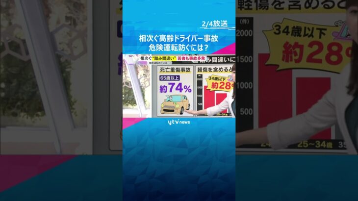 【解説】相次ぐ高齢ドライバー事故　“踏み間違い”は若者も…事故多発に対策強化　危険運転防ぐには？　#shorts #読売テレビニュース