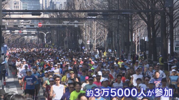 大阪マラソン３万５千人力走　４月並み陽気