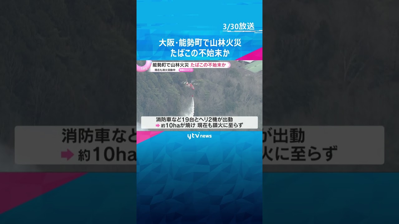 山林火災で消火活動続く　軽傷の70代男性「たばこを捨てたあと火が広がっていった」 大阪・能勢町　#shorts　#読売テレビニュース