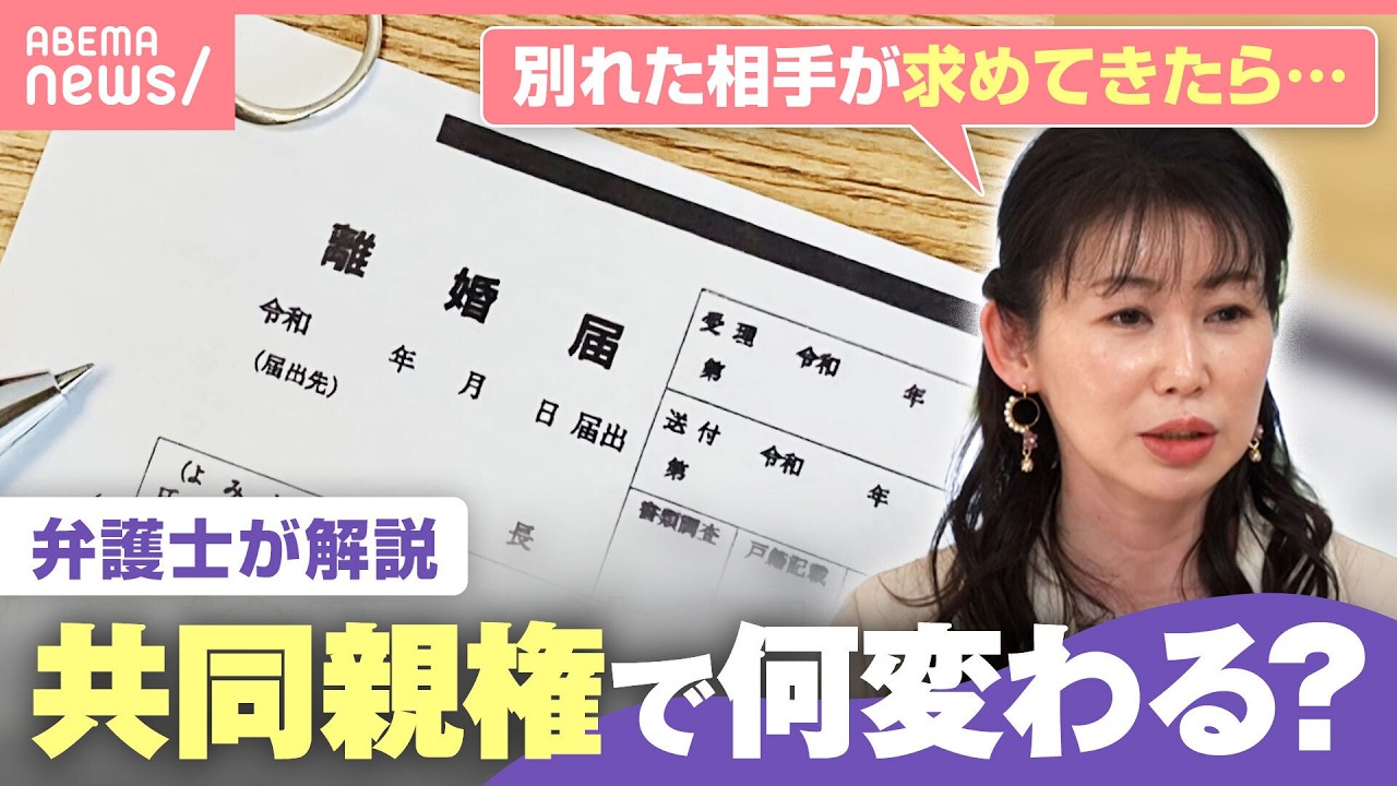 【共同親権】転居・進学も“離婚した夫婦”双方の同意が必要に？養育費は？「子どもの利益を守る」制度も…何が変わる？弁護士解説｜わたしとニュース