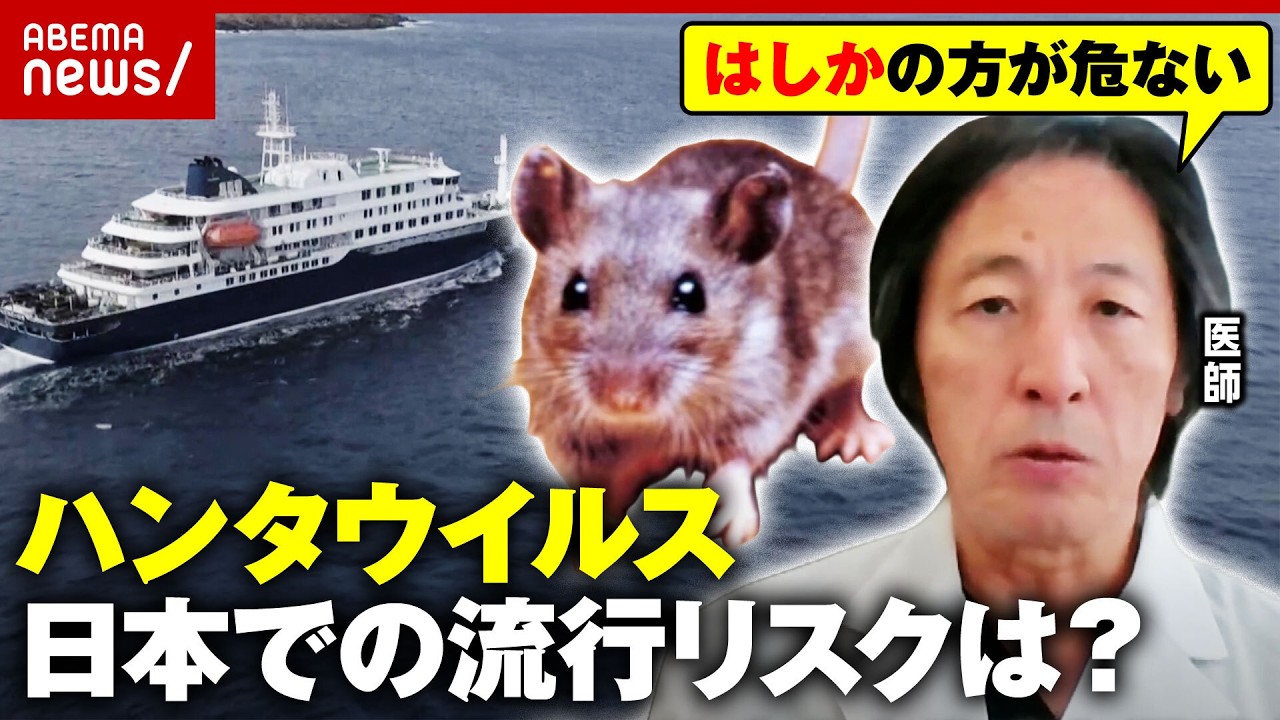 【特効薬なし】クルーズ船集団感染“致死率50％”ハンタウイルス日本は？…「はしかが危ない」「インバウンドで感染力が強い」医師が解説｜ABEMA的ニュースショー