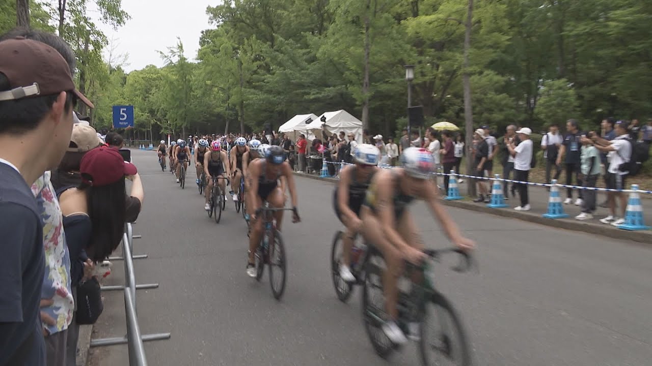 大阪城でトライアスロン 水泳コースは堀