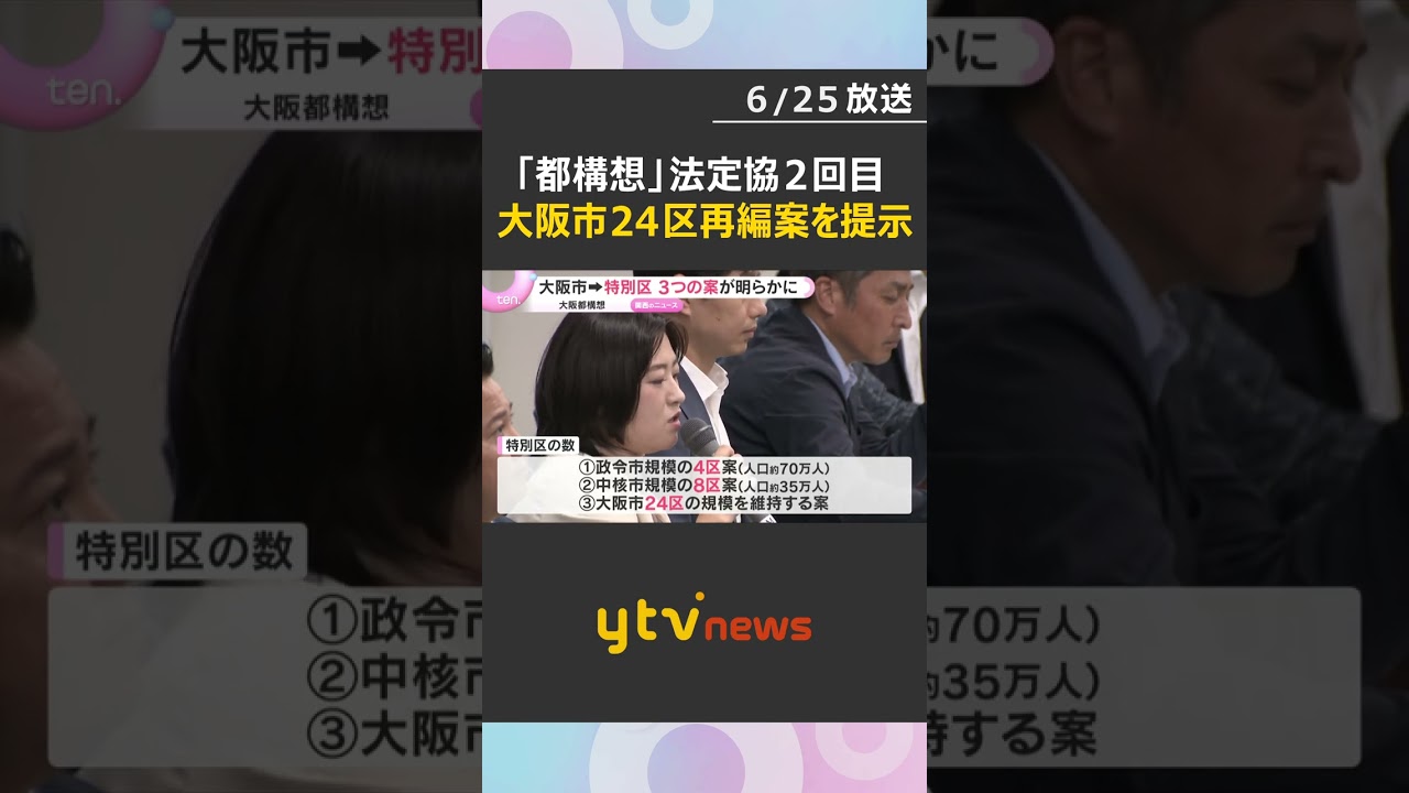 大阪市→特別区「4」「8」「24」3案が明らかに　大阪都構想・法定協議会　#shorts #読売テレビニュース
