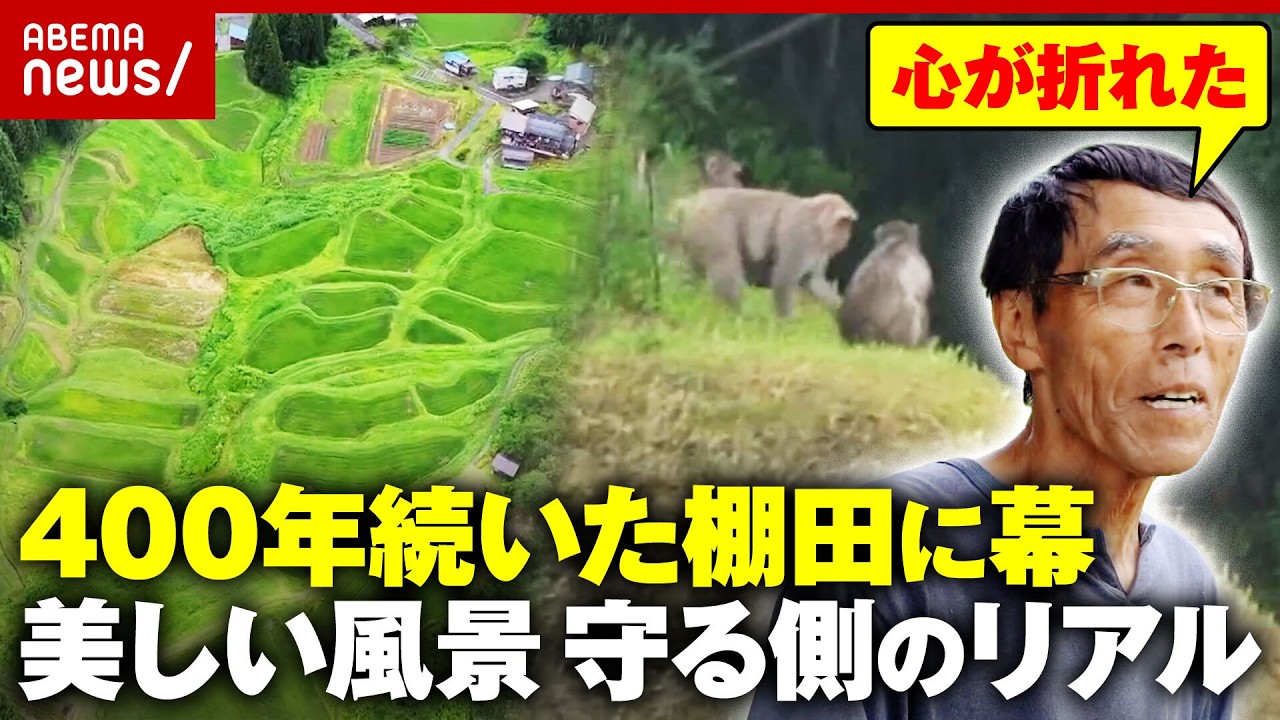 【深刻な獣害】作業時間は平地の3倍「もう無理」400年続いた棚田に幕…「美しい風景」美談では片づけられない日本農業のリアル|ABEMA的ニュースショー