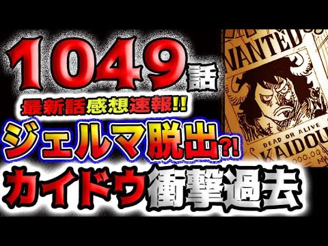 【ワンピース 最新話感想速報】ジェルマ脱出？四皇カイドウの衝撃過去が判明？！(予想妄想)