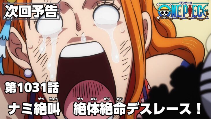 ONE PIECE 1031話予告「ナミ絶叫　絶体絶命デスレース！」