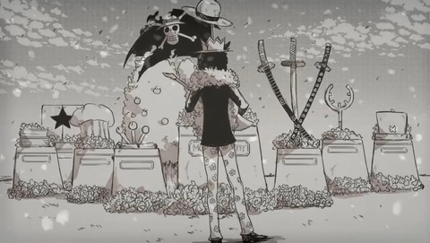 【悲報】ONE PIECEの最終話はこんな感じに皆の墓の前でブルックが弾き語りして終わるの？？？