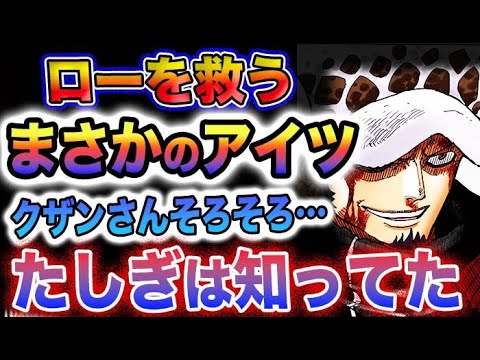 【ワンピース 1082ネタバレ予想】ローを救うまさかのアイツ！たしぎは全部知ってた！青キジとアイツが共闘していた？！(予想妄想)