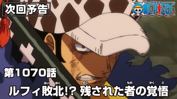 ONE PIECE 1070話予告「ルフィ敗北!? 残された者の覚悟」