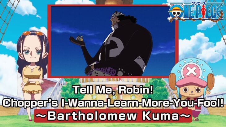 Tell Me, Robin! Chopper’s I-Wanna-Learn-More-You-Fool! 〜Bartholomew Kuma〜