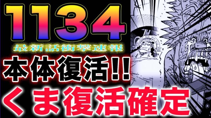 【ワンピース ネタバレ1134最新話速報】ロビンは一生守る！ベガパンクとサウロの再会！くまが復活確定か？(予想妄想)