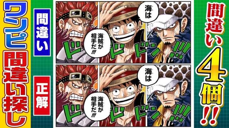 【難易度；四皇】この中に間違いが4個あります【仲間がいるよTube!!!!】