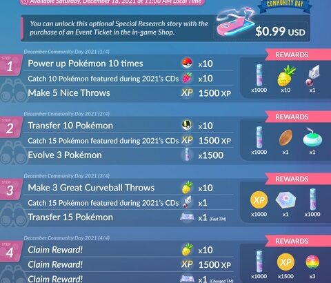 【ポケモンGO】有料SPリサーチ・タイムチャレンジ・フィールドタスク内容一覧！【120円で凄技マシン2種入！】